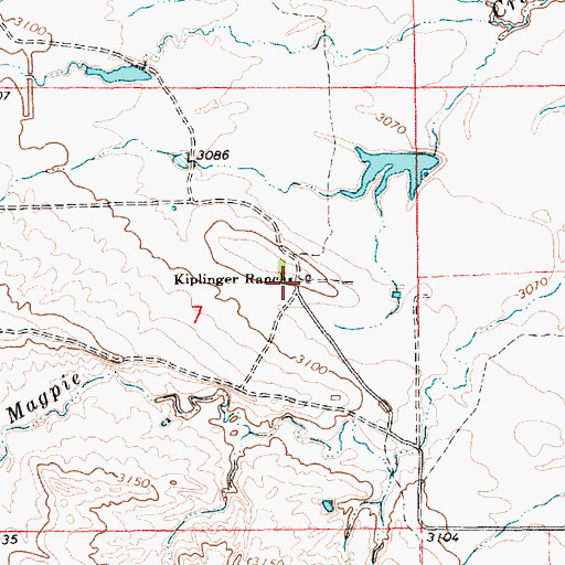 Topographic Map of Kiplinger Ranch, SD