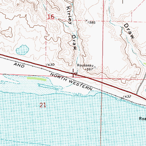 Topographic Map of Kirley Draw, SD