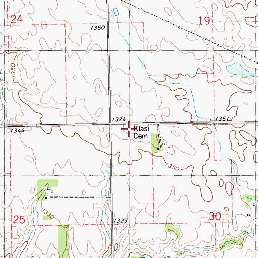 Topographic Map of Klasi Cemetery, SD