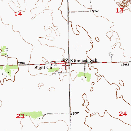 Topographic Map of Klimisch School, SD