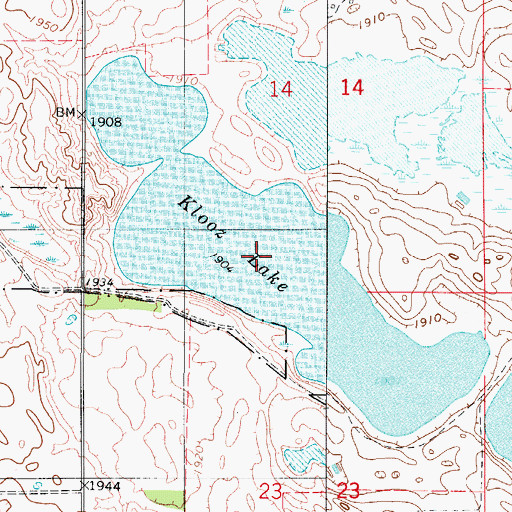 Topographic Map of Klooz Lake, SD