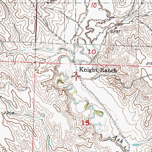 Topographic Map of Knight Ranch, SD