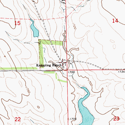 Topographic Map of Knippling Ranch, SD