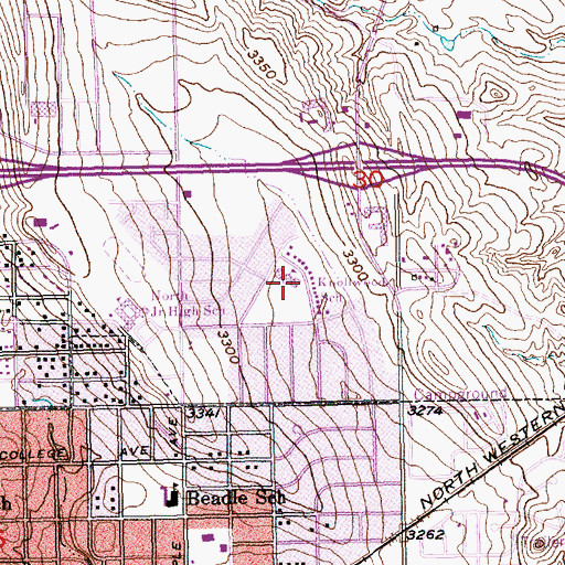 Topographic Map of Knollwood Heights Elementary School, SD