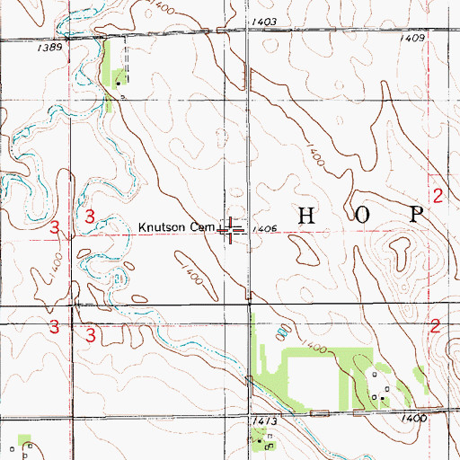 Topographic Map of Knutson Cemetery, SD