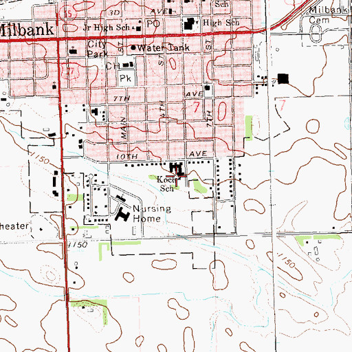 Topographic Map of Koch Elementary School, SD