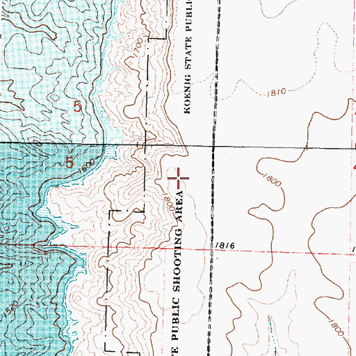Topographic Map of Koenig State Public Shooting Area, SD