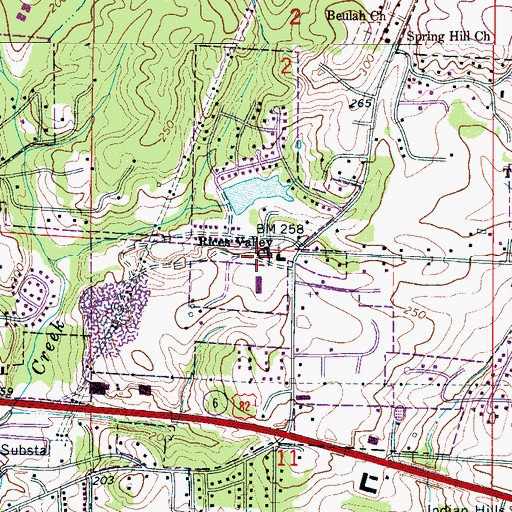Topographic Map of Rices Valley Church, AL