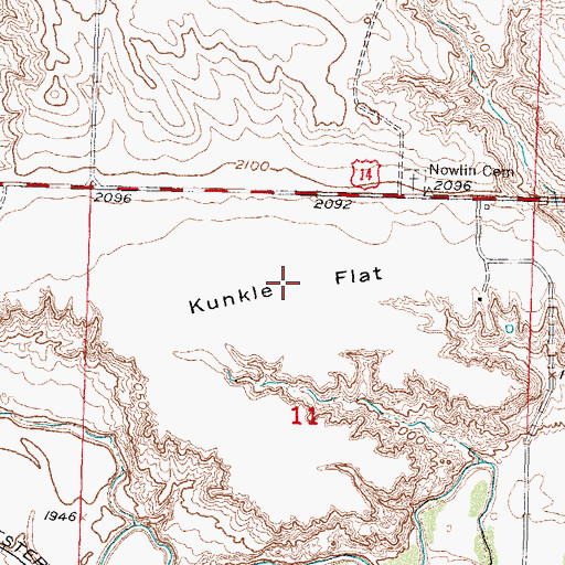 Topographic Map of Kunkle Flat, SD