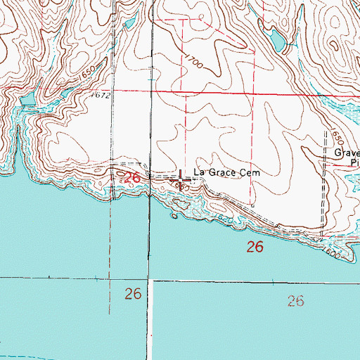 Topographic Map of LaGrace Cemetery, SD