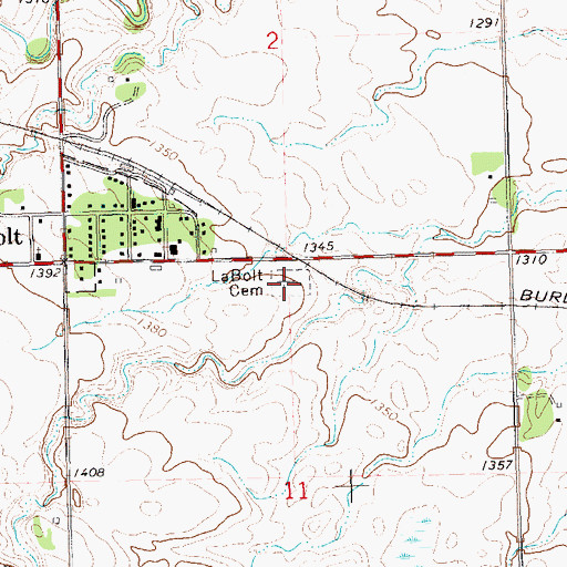Topographic Map of LaBolt Cemetery, SD