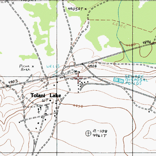 Topographic Map of Tolani Lake Day School, AZ