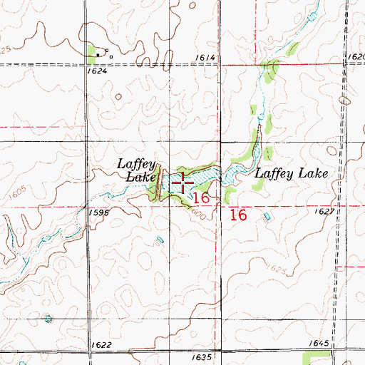 Topographic Map of Laffey Lake, SD