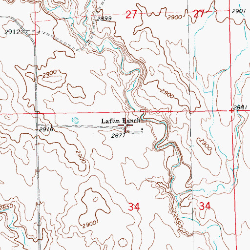 Topographic Map of Laflin Ranch, SD