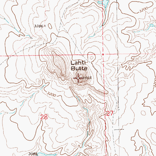 Topographic Map of Lahti Butte, SD