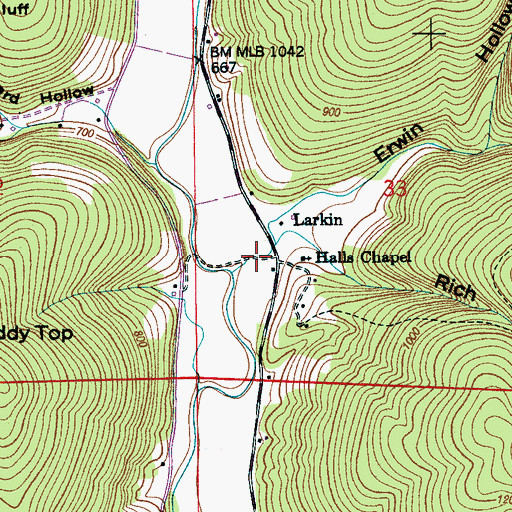 Topographic Map of Rich Hollow, AL