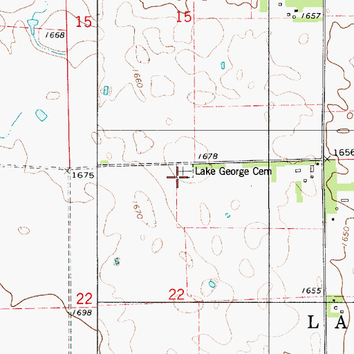 Topographic Map of Lake George Cemetery, SD