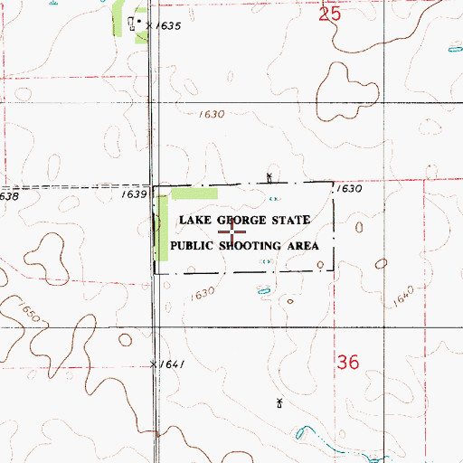 Topographic Map of Lake George State Public Shooting Area, SD