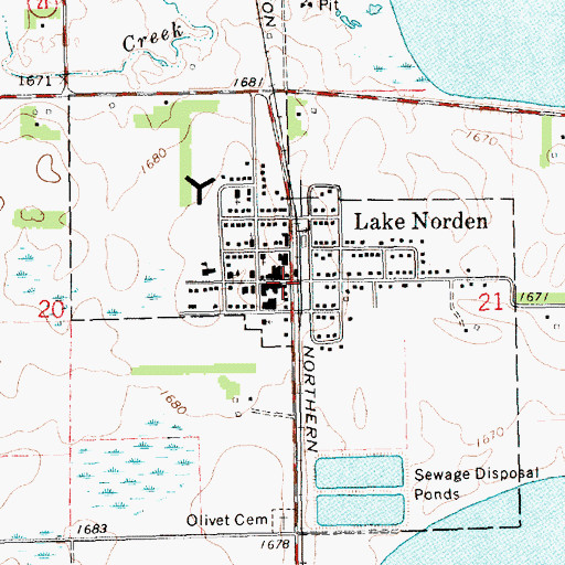 Topographic Map of Lake Norden, SD