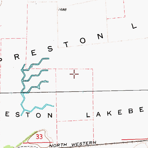 Topographic Map of Lake Preston Lakebed, SD