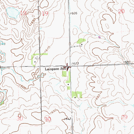 Topographic Map of Lampson School, SD