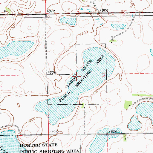 Topographic Map of Lardy State Public Shooting Area, SD