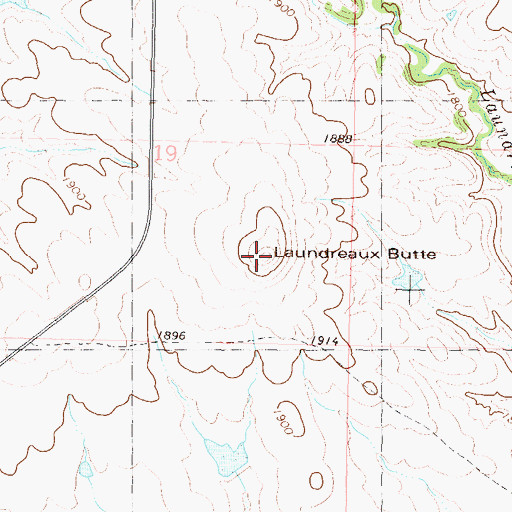 Topographic Map of Laundreaux Butte, SD