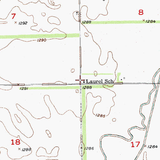 Topographic Map of Laurel School, SD