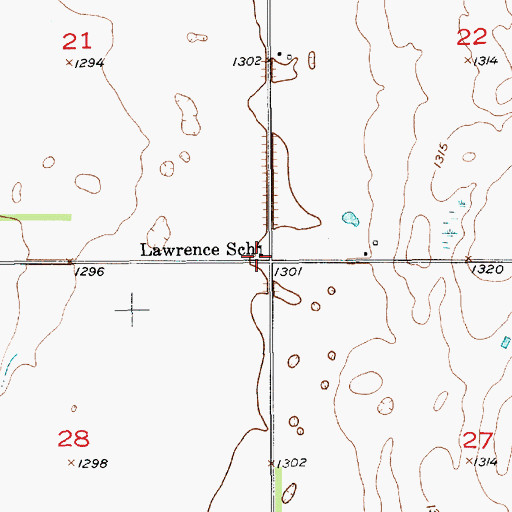 Topographic Map of Lawrence School, SD