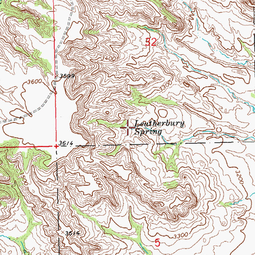 Topographic Map of Leatherburg Spring, SD