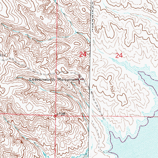 Topographic Map of Leavenworth Monument, SD