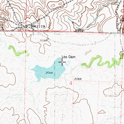 Topographic Map of Lee Dam, SD