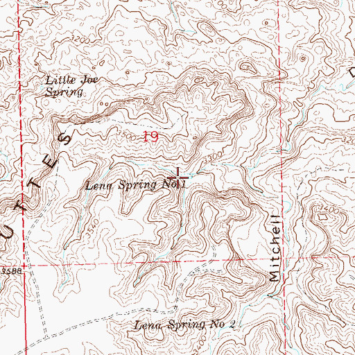 Topographic Map of Lena Spring Number One, SD