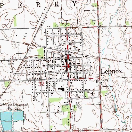 Topographic Map of Lennox, SD