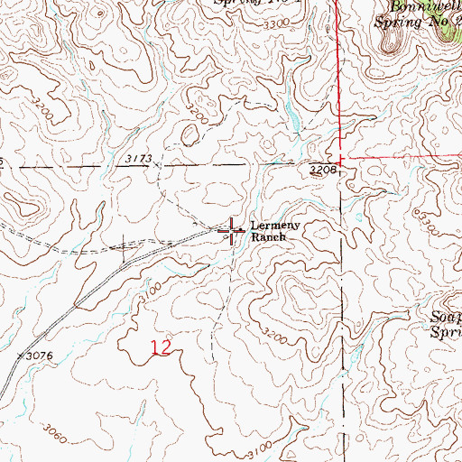 Topographic Map of Lermeny Ranch, SD