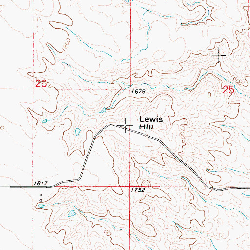 Topographic Map of Lewis Hill, SD