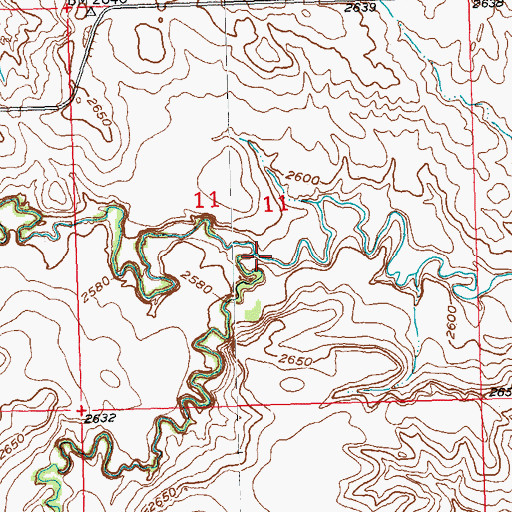Topographic Map of Lilly Creek, SD