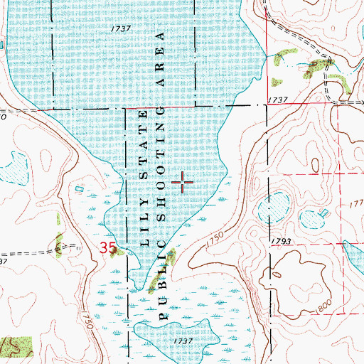 Topographic Map of Lily State Public Shooting Area, SD