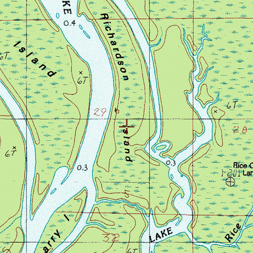 Topographic Map of Richardson Island, AL