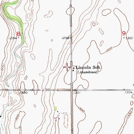 Topographic Map of Lincoln School, SD
