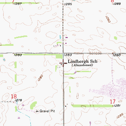 Topographic Map of Lindbergh School, SD