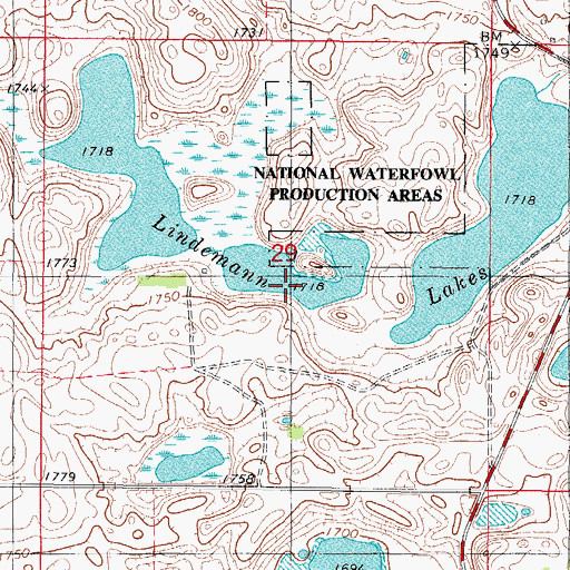Topographic Map of Lindemann Lakes, SD