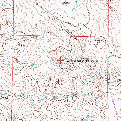 Topographic Map of Lindsay Butte, SD