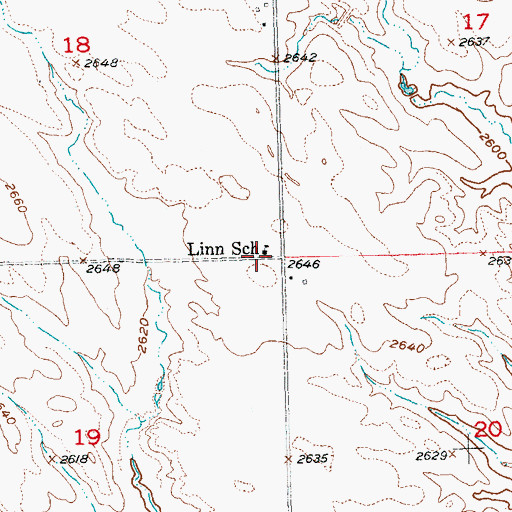 Topographic Map of Linn School, SD