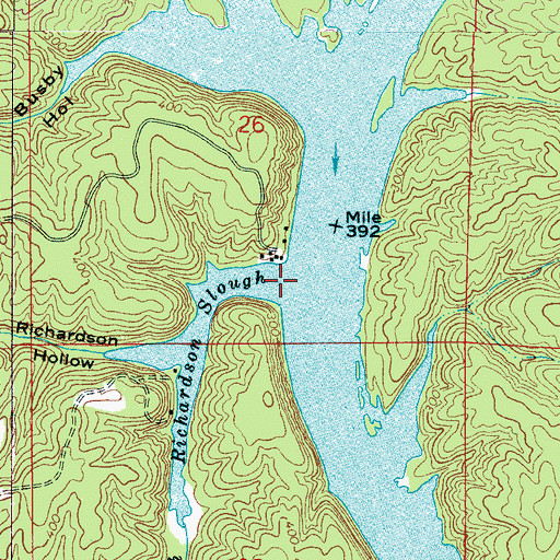 Topographic Map of Richardson Slough, AL