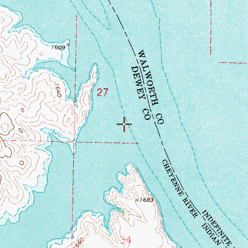 Topographic Map of Little Bear Creek, SD