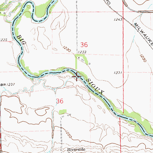 Topographic Map of Little Beaver Creek, SD