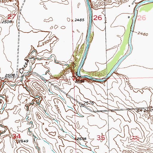 Topographic Map of Little Cedar Creek, SD