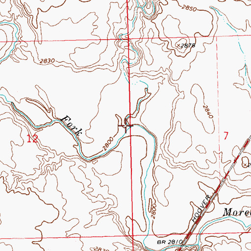 Topographic Map of Little Cowboy Creek, SD