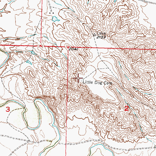 Topographic Map of Little Dog Cemetery, SD
